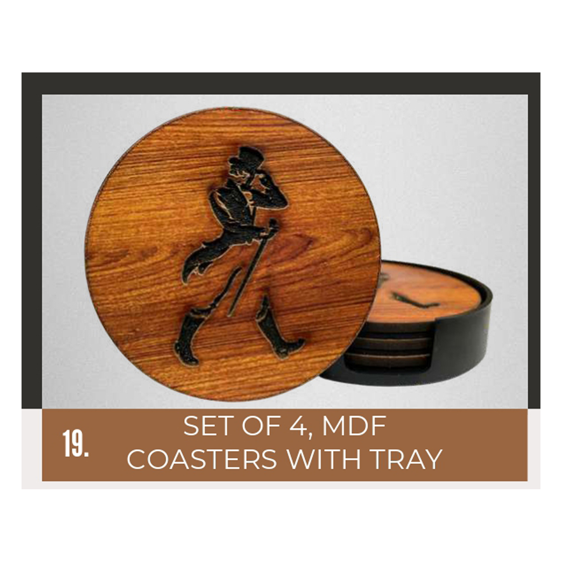 822025BH19*SET OF 4 MDF COASTER SET