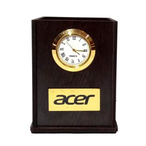 MDF PEN STAND WITH CLOCK ACER