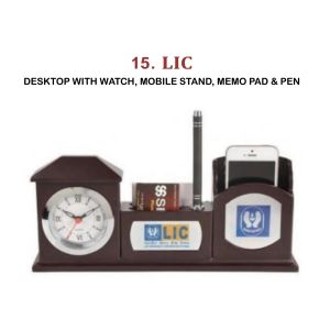 96202315*DESKTOP WITH WATCH MOBILE STAND MEMO PAD & PEN 