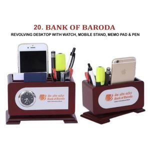 96202320*REVOLVING DESKTOP WITH WATCH MOBILE STAND MEMO PAD & PEN