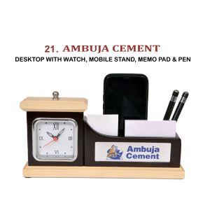 96202321*DESKTOP WITH WATCH MOBILE STAND MEMO PAD & PEN 