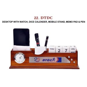 96202322*DESKTOP WITH WATCH DICE CALENDER MOBILE STAND MEMO PAD &PEN 