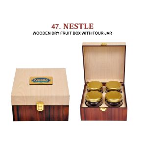 96202347*WOODEN DRY FRUIT BOX WITH FOUR JAR