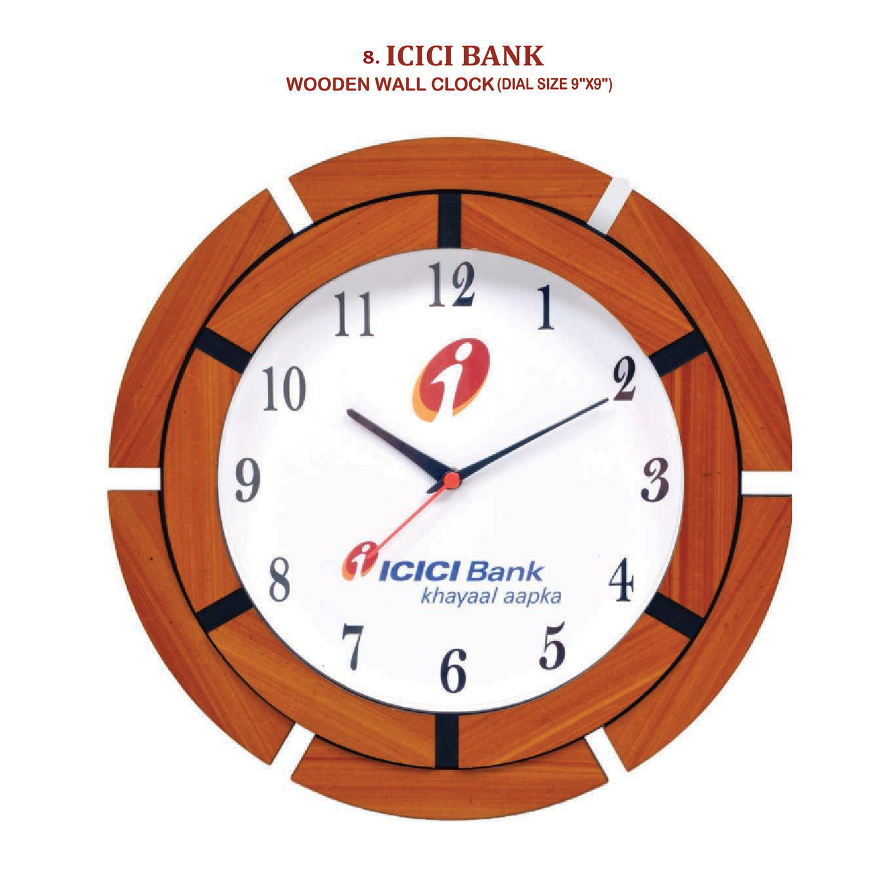 96202508*WOODEN WALLCLOCK