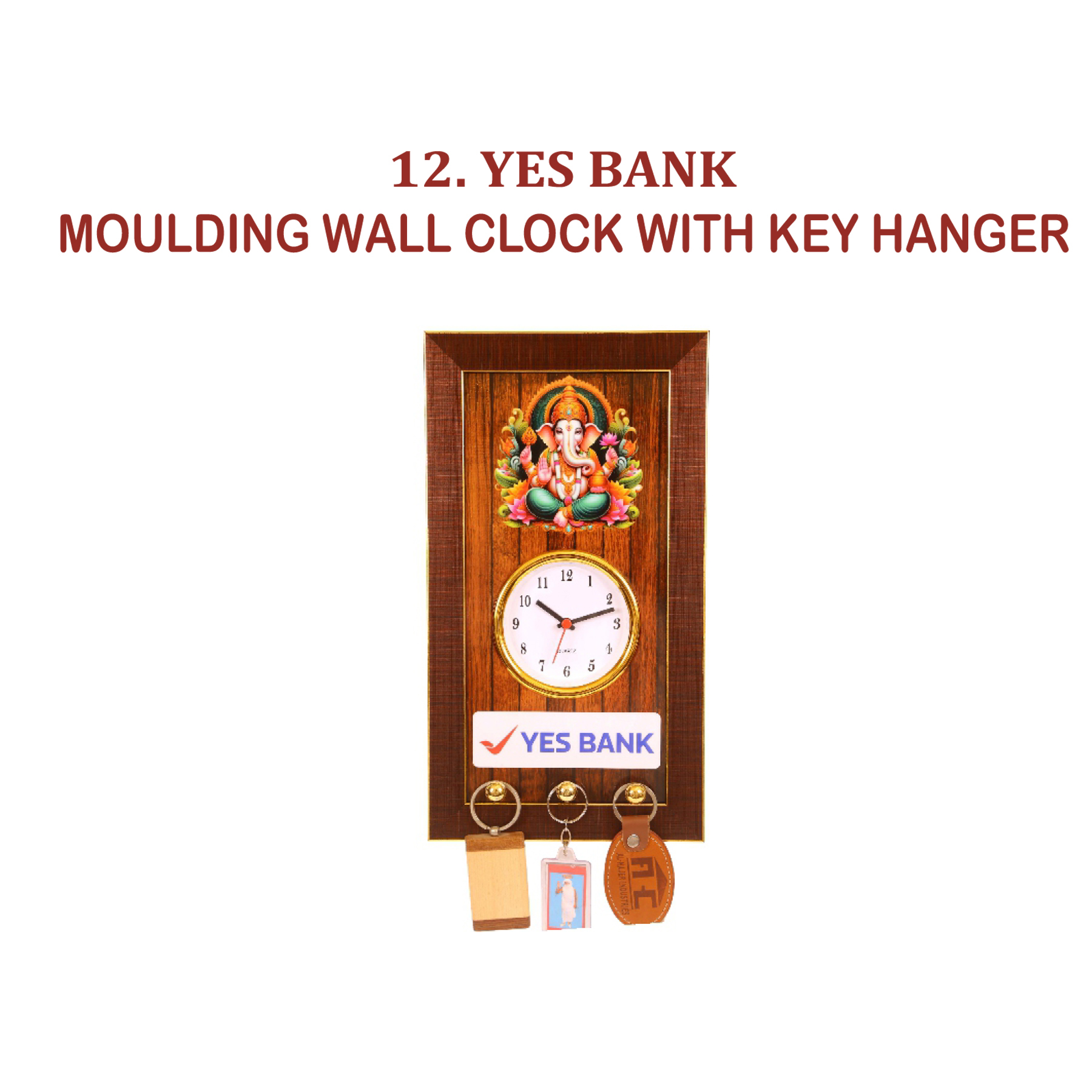 96202512*MOULDING WALL CLOCK WITH KEY HANGER
