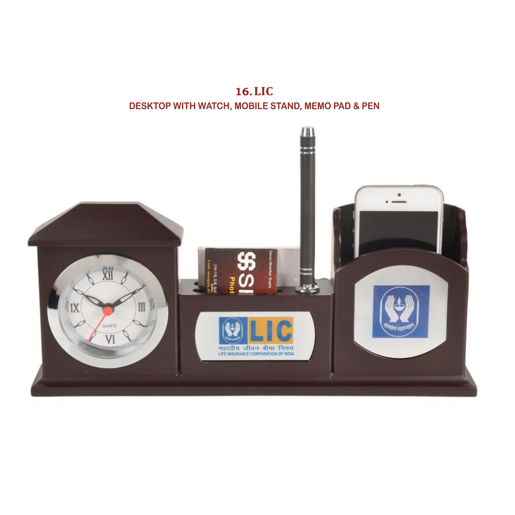96202516*DESKTOP WITH WATCH MOBILE STAND MEMO PAD & PEN