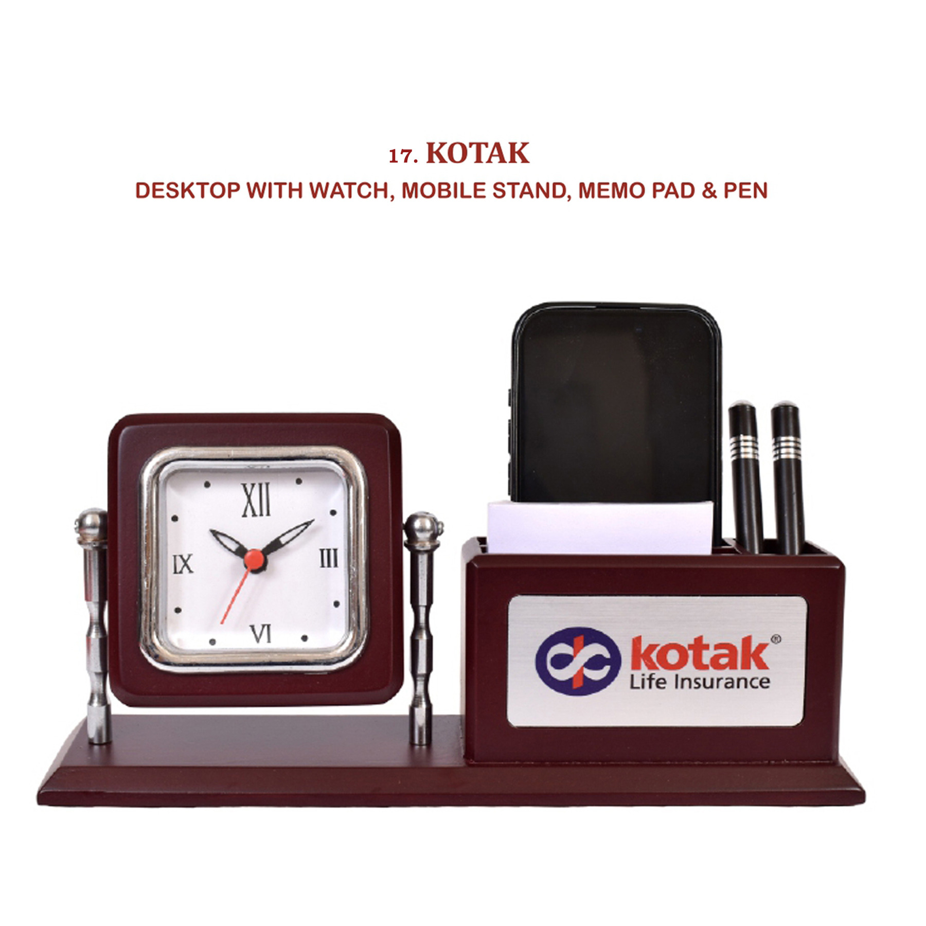 96202517*DESKTOP WITH WATCH MOBILE STAND MEMO PAD & PEN