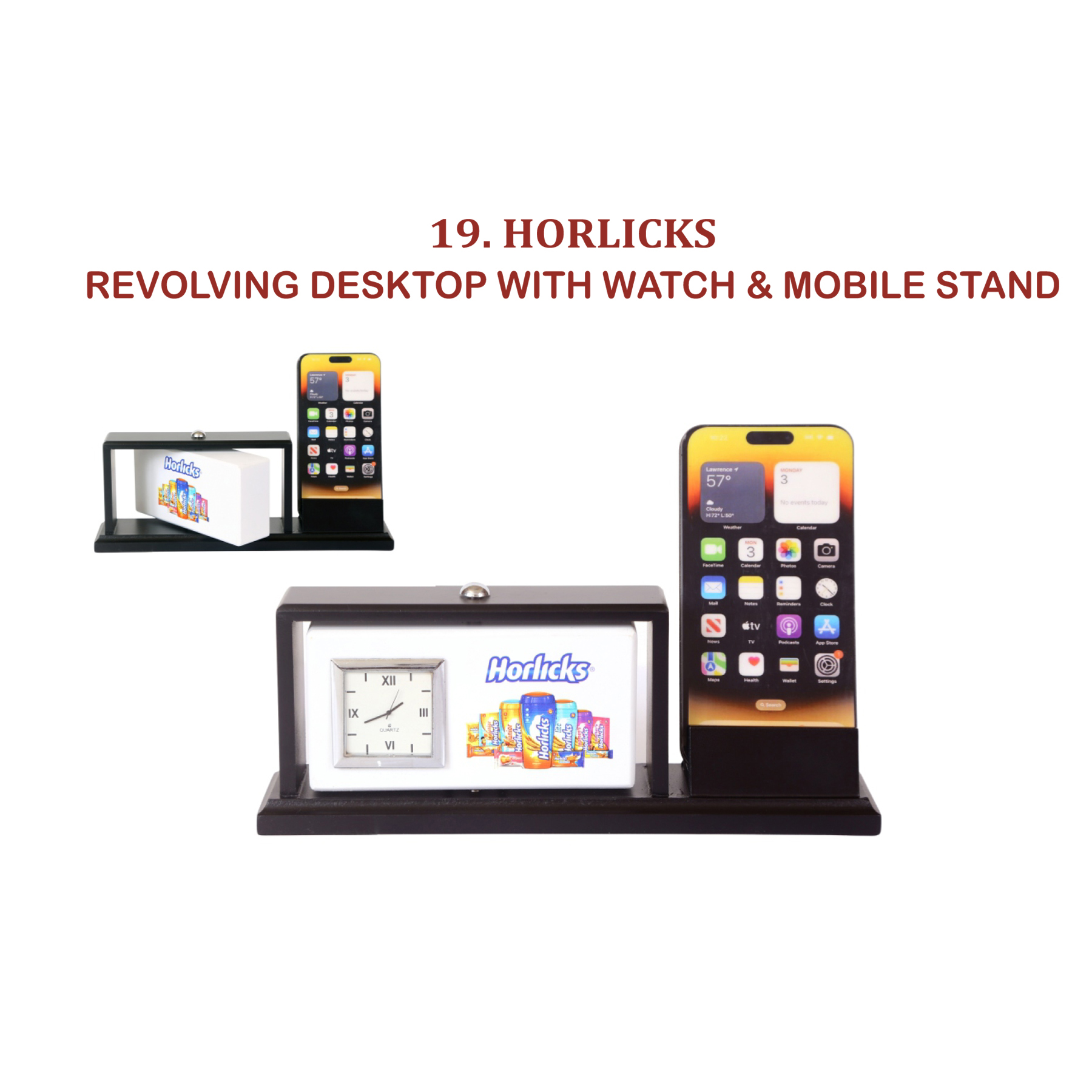 96202519*REVOLVING DESKTOP WITH WATCH & MOBILE STAND