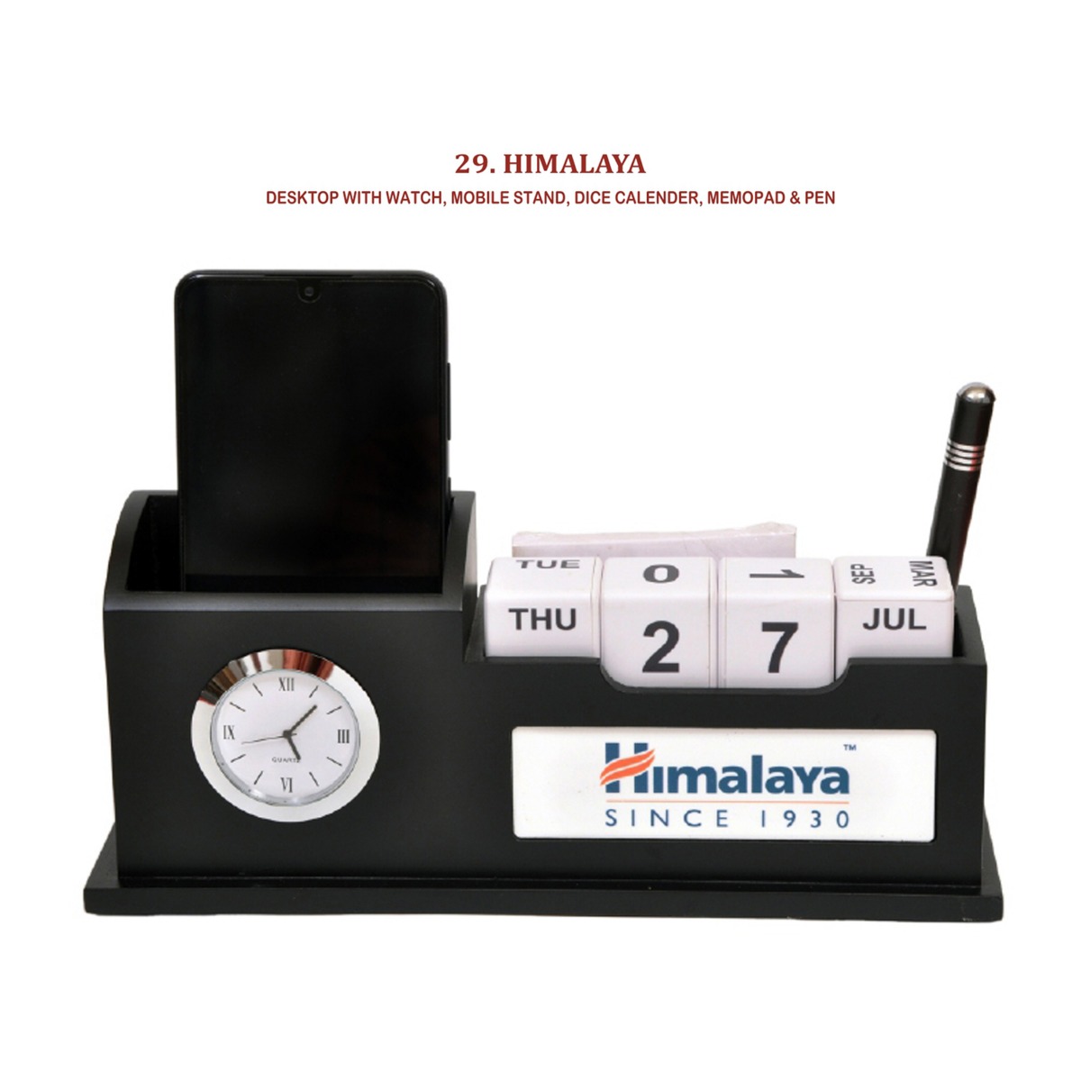 96202529*DESKTOP WITH WATCH MOBILE STAND DICE CALENDER MEMOPAD & PEN