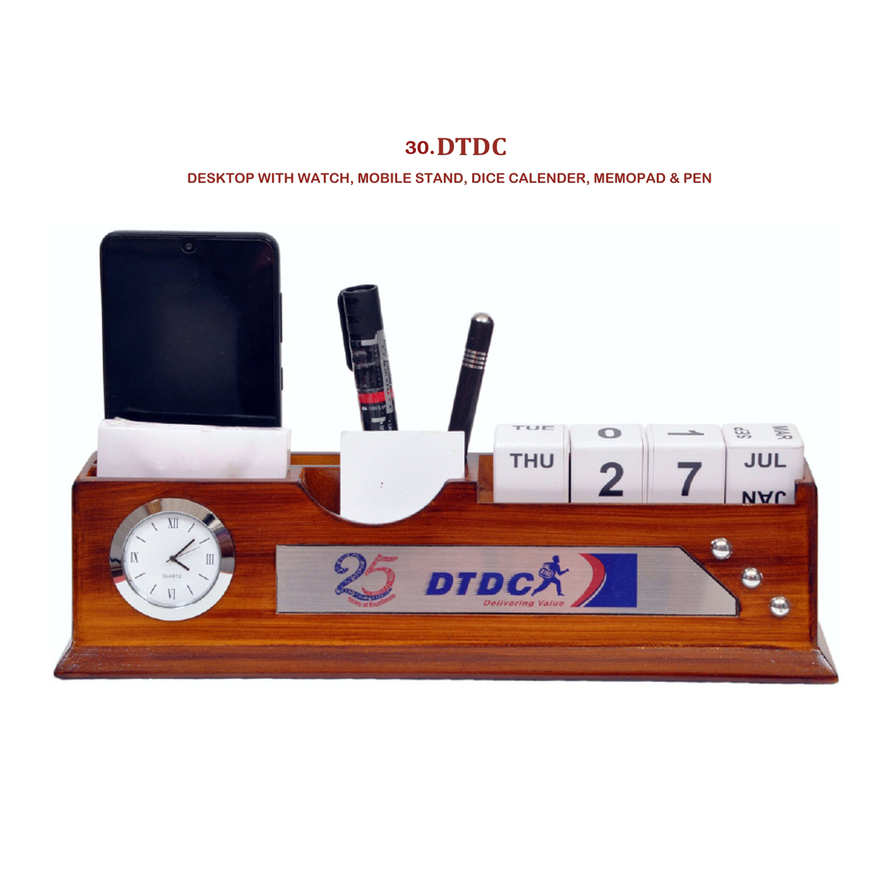 96202530*DESKTOP WITH WATCH MOBILE STAND DICE CALENDER MEMOPAD & PEN
