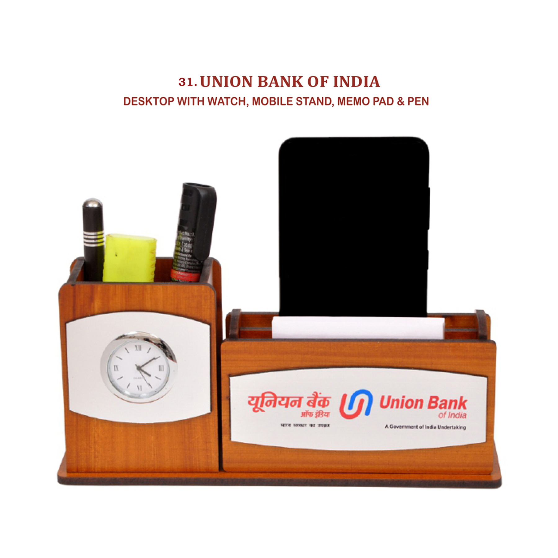 96202531*DESKTOP WITH WATCH MOBILE STAND MEMOPAD & PEN