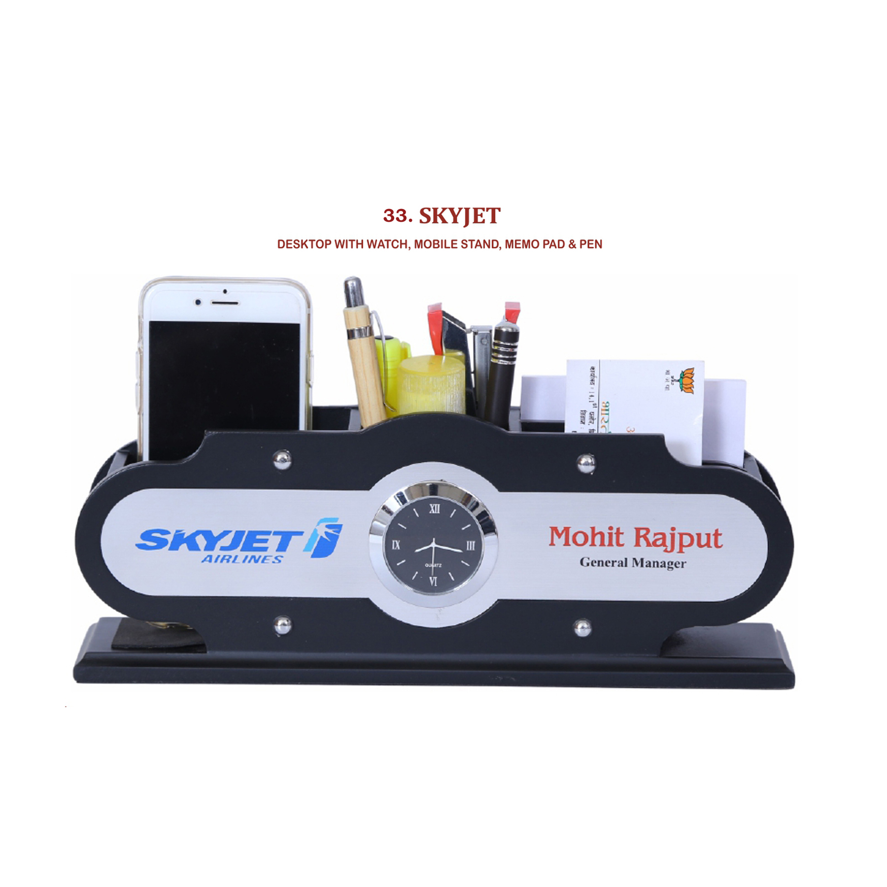 96202533*DESKTOP WITH WATCH MOBILE STAND MEMOPAD & PEN