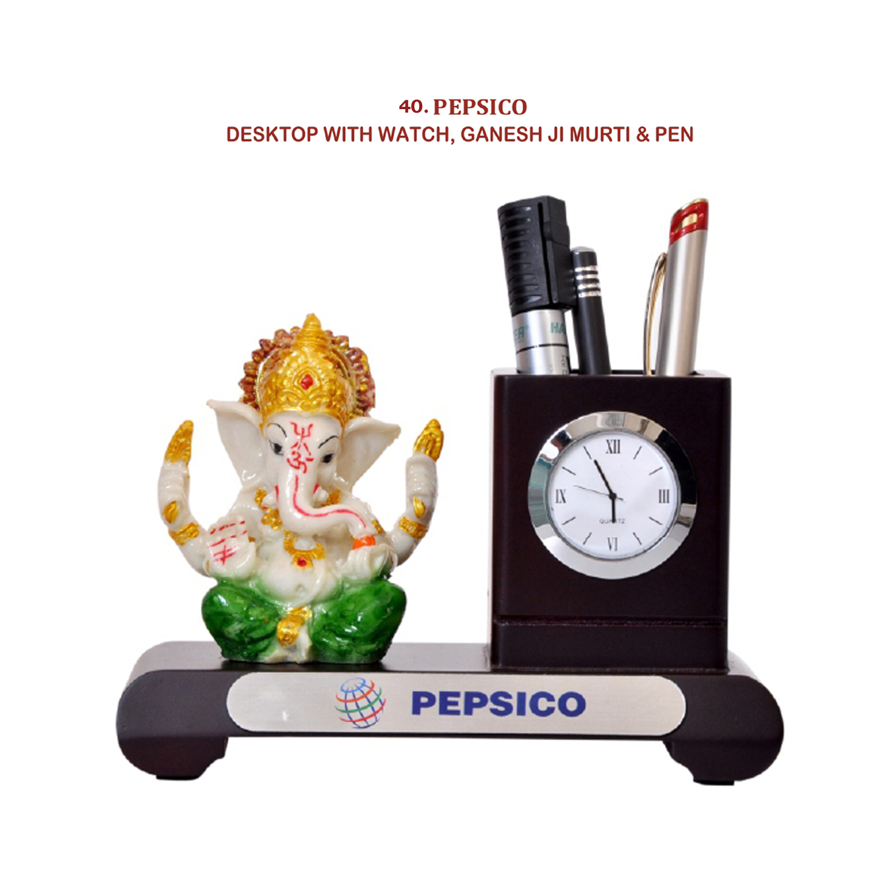 96202540*DESKTOP WITH WATCH GANESH JI MURTI & PEN