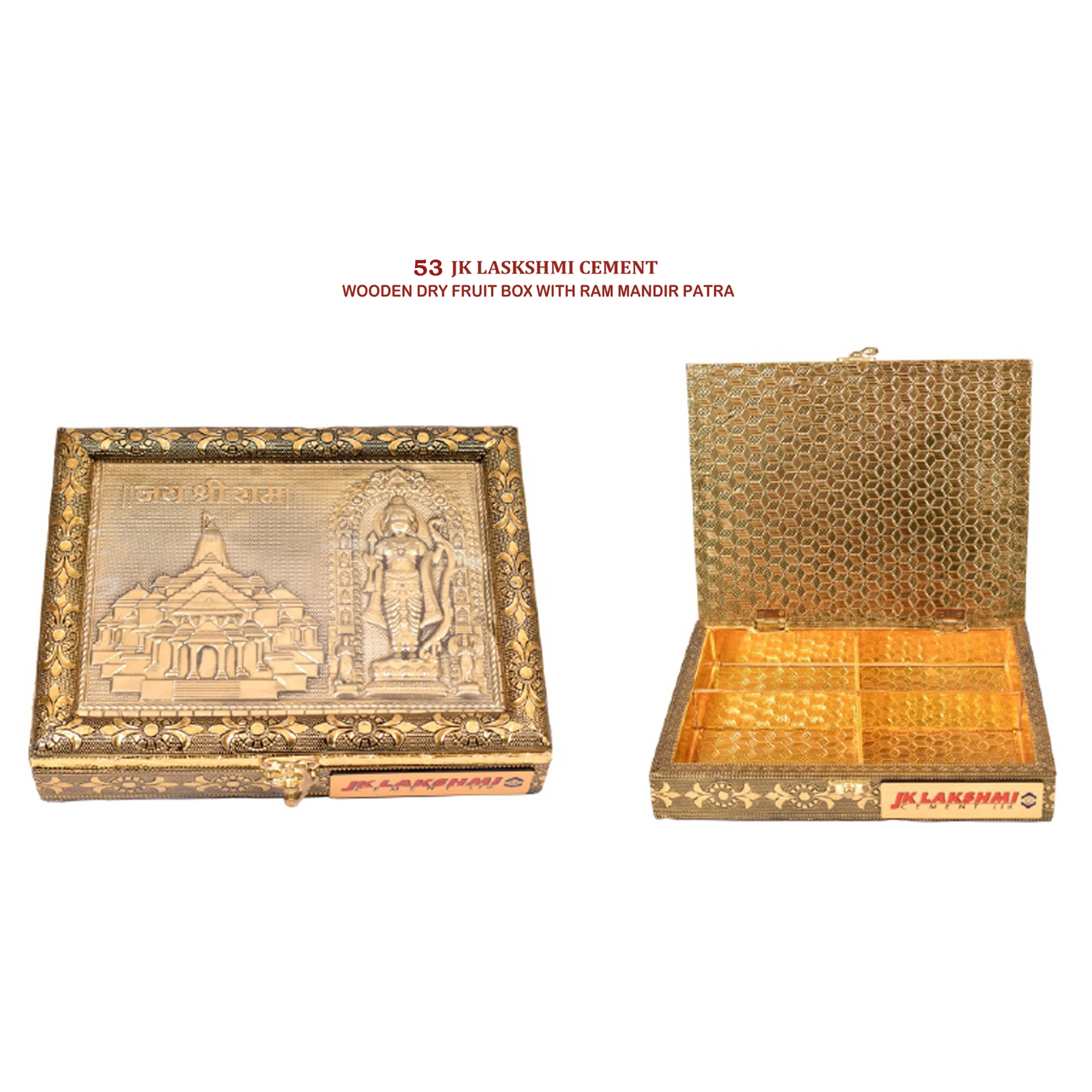 96202553*WOODEN DRY FRUIT BOX WITH RAM MANDIR PATRA
