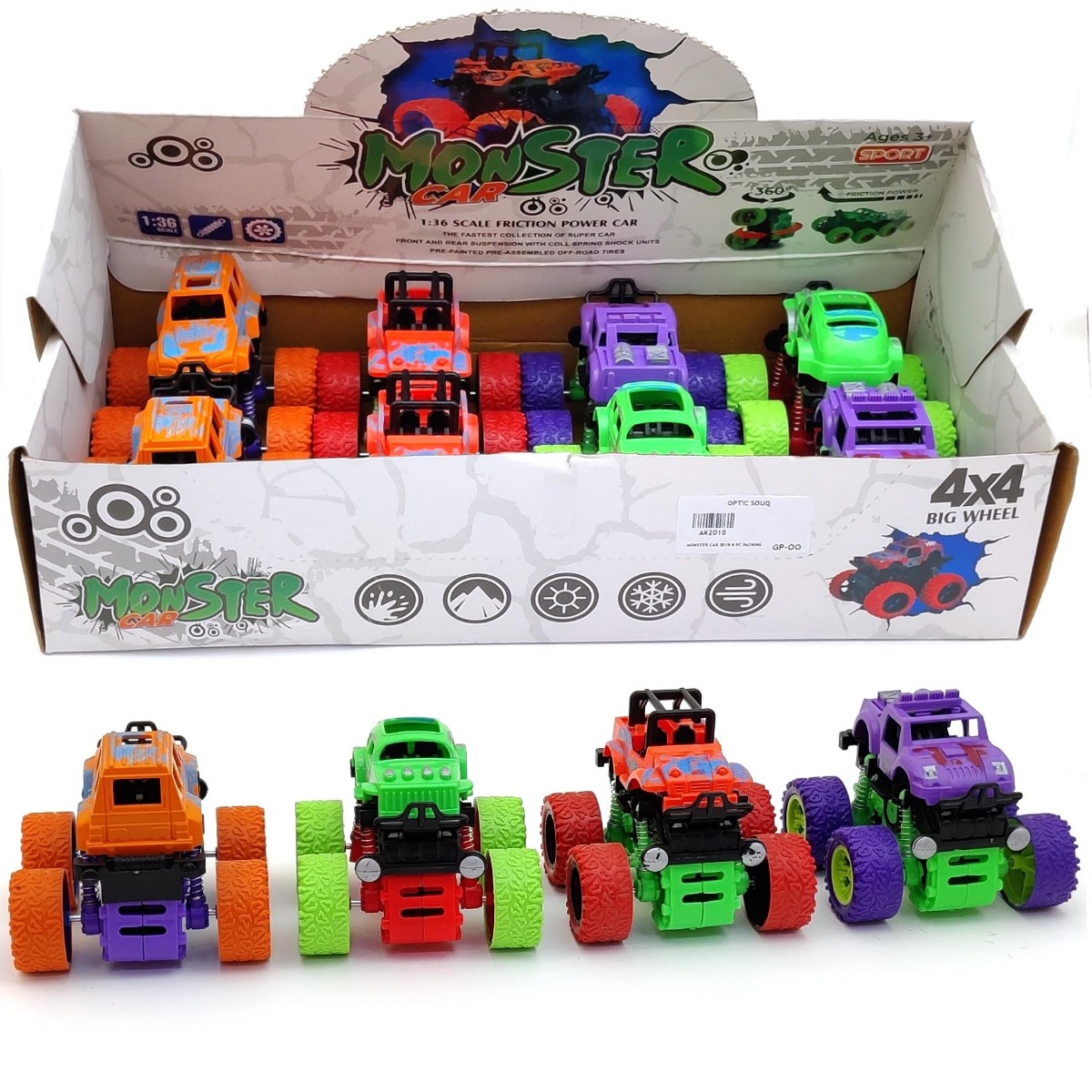 MONSTER CAR 2018 8 PC PACKING WO BATTERY