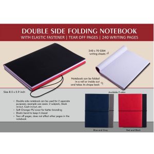 101-B115*Double side folding notebook with Elastic Fastener 