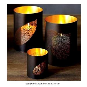 CHM 0191 Glass Candle Holder (set 3 Pc)