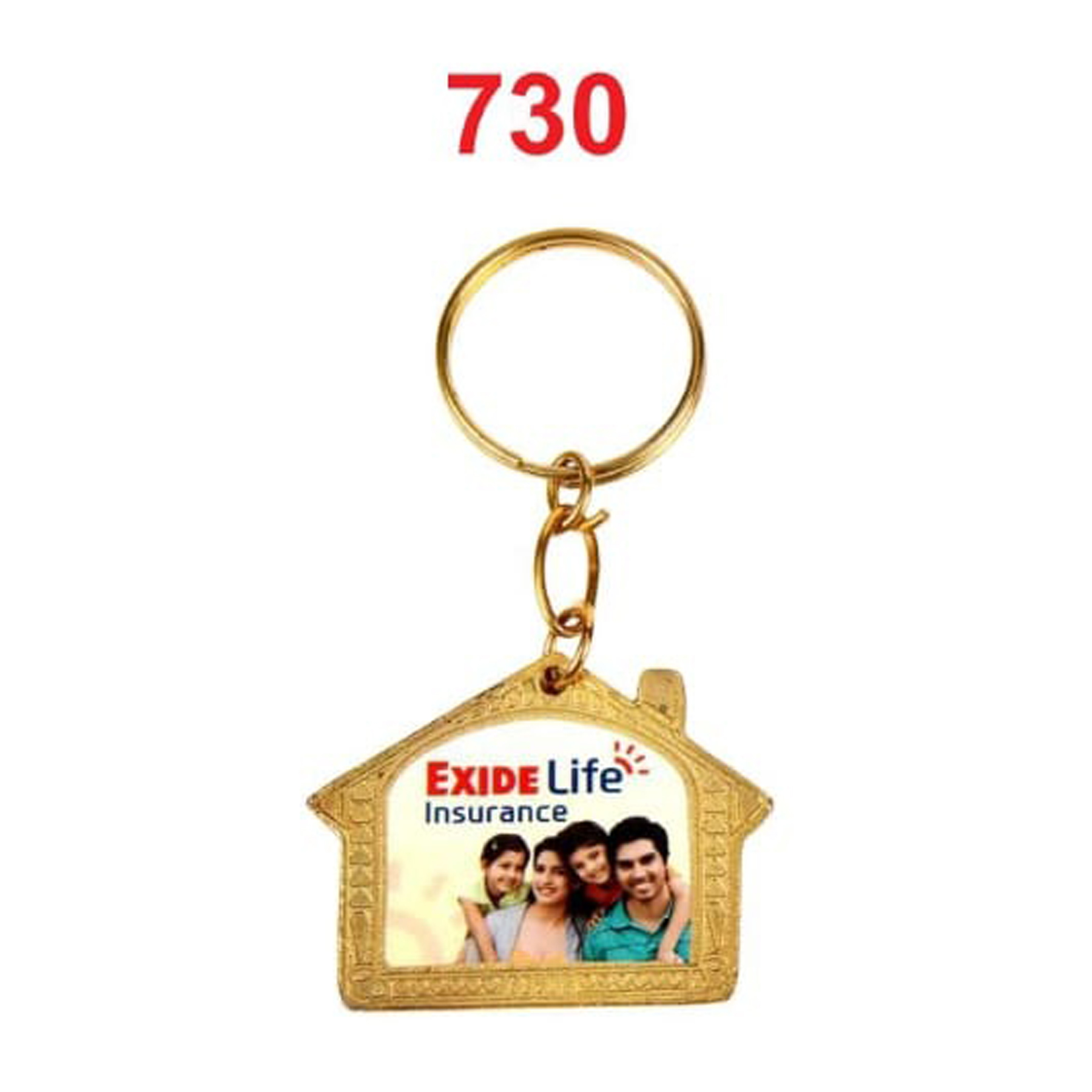 DA7302025*GOLDEN CHAIN & FOLD DIGITAL PHOTO LAMINATION METAL KEYCHAIN