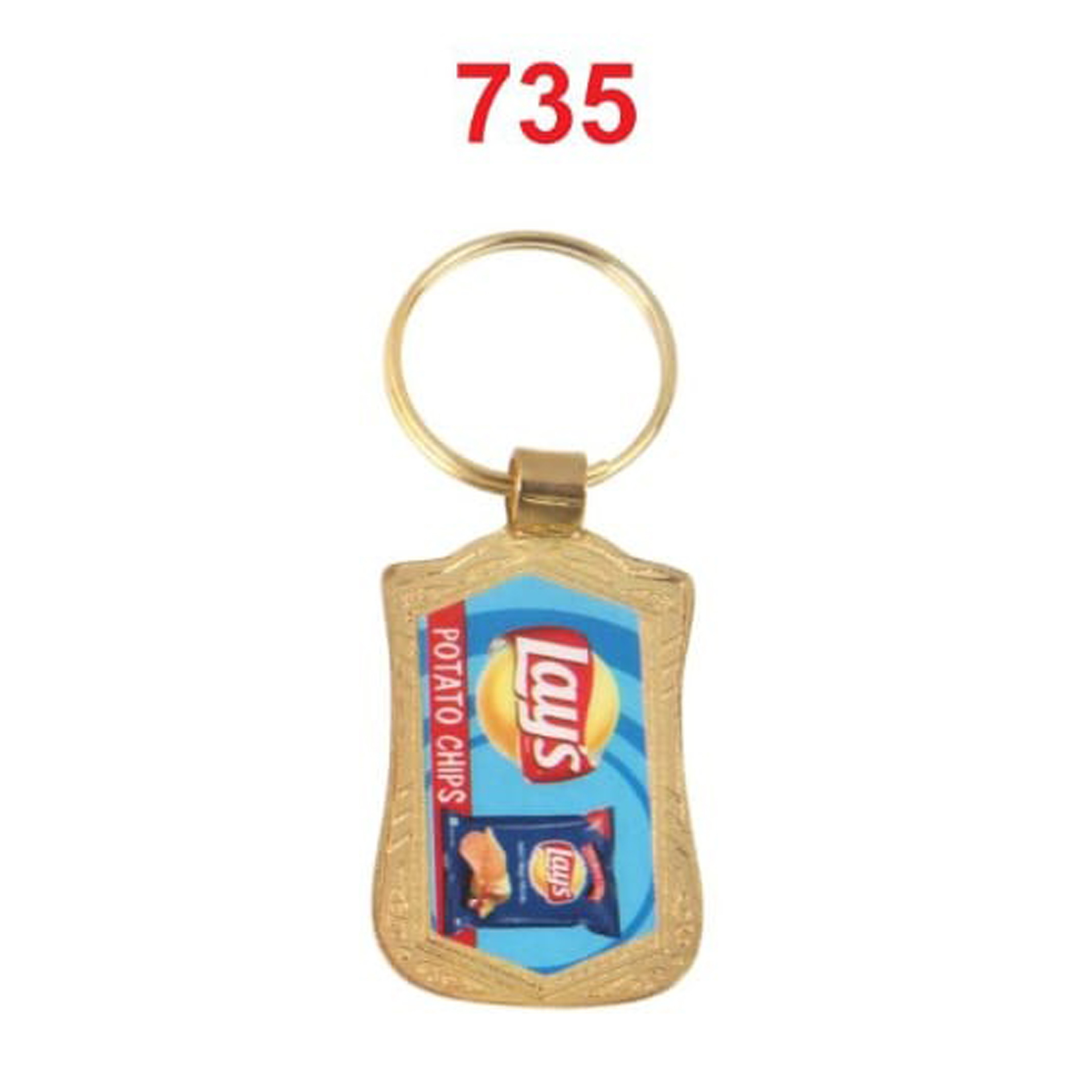 DA7352025*GOLDEN CHAIN & FOLD DIGITAL PHOTO LAMINATION METAL KEYCHAIN