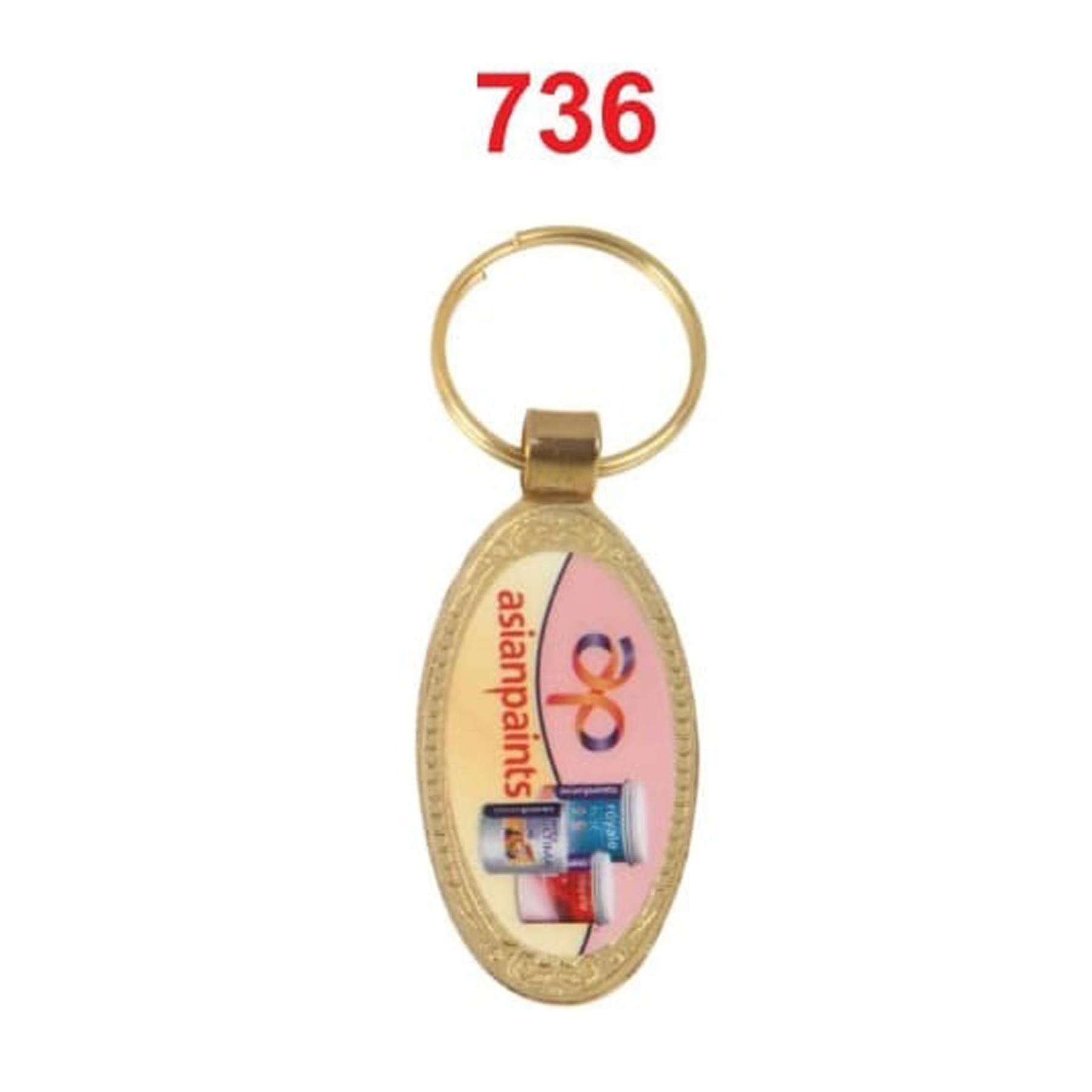 DA7362025*GOLDEN CHAIN & FOLD DIGITAL PHOTO LAMINATION METAL KEYCHAIN