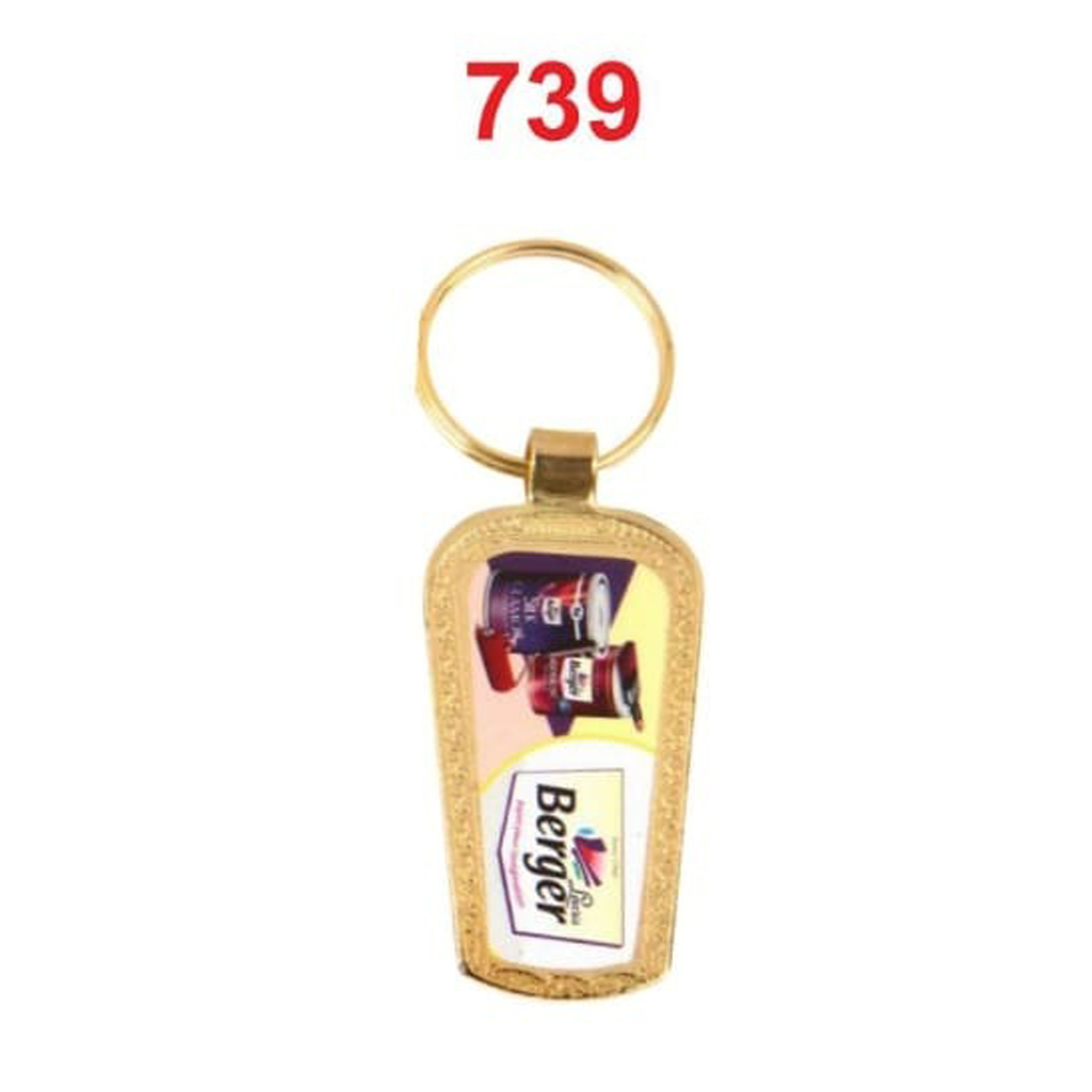 DA7392025*GOLDEN CHAIN & FOLD DIGITAL PHOTO LAMINATION METAL KEYCHAIN