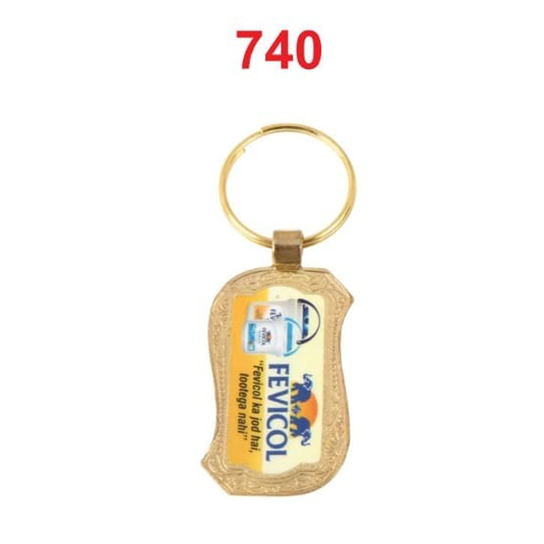DA7402025*GOLDEN CHAIN & FOLD DIGITAL PHOTO LAMINATION METAL KEYCHAIN