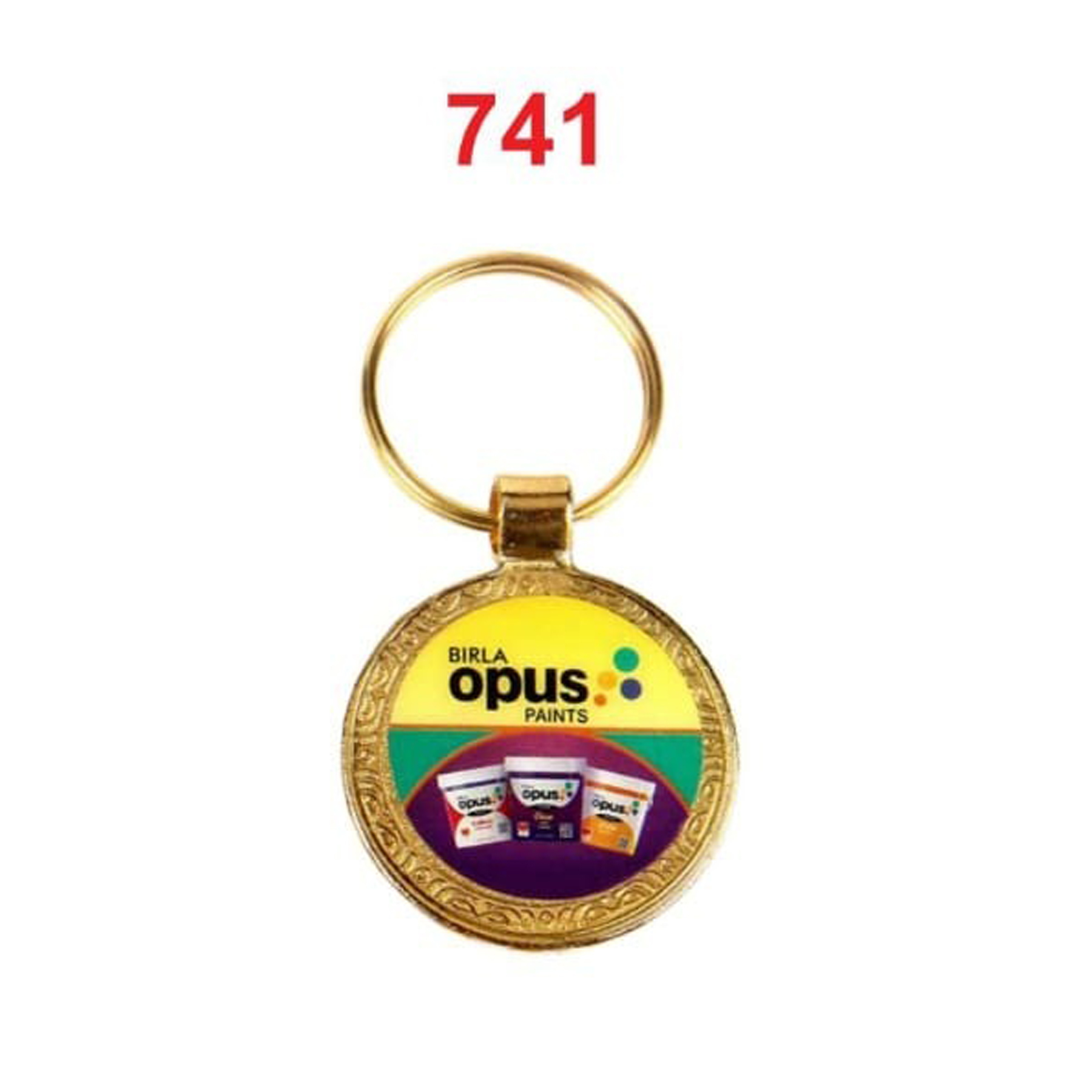 DA7412025*GOLDEN CHAIN & FOLD DIGITAL PHOTO LAMINATION METAL KEYCHAIN