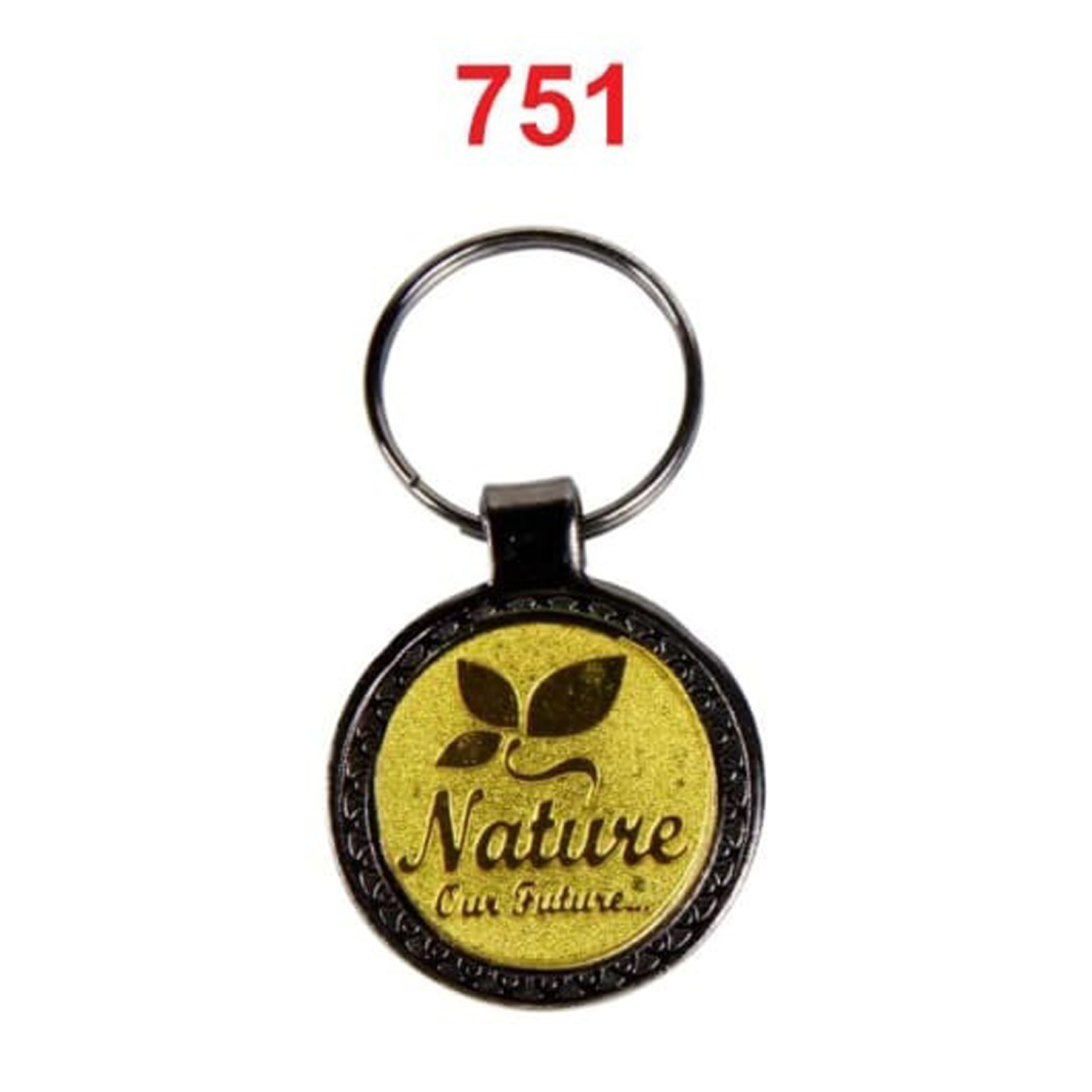 DA7512025*POWDER COATING & DOUBLE PLATING BLACK NICKEL LAMINATION METAL KEYCHAIN