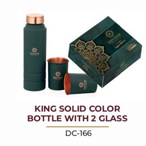KING SOLID COLOUR BOTTLE WITH 2 GLASS DC166