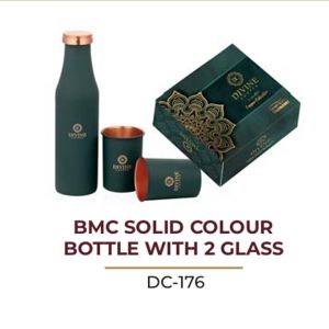 BMC SOLID COLOUR BOTTLE WITH 2 GLASS DC176
