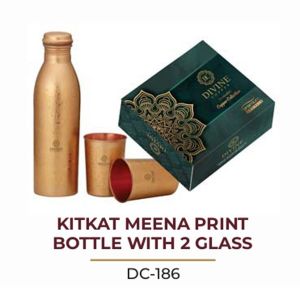 KITKAT MEENA PRINT BOTTLE WITH 2 GLASS DC186
