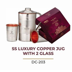 SS LUXURY COPPER JUG
WITH 2 GLASS DC203