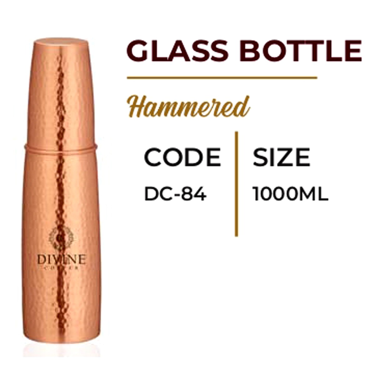 GLASS BOTTLE HAMMERED DC84