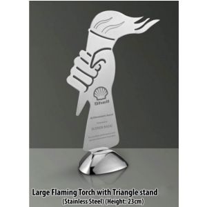 SS Large flaming torch with triangle stand