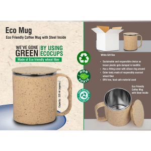 EcoMug: Eco Friendly Coffee Mug With Steel Inside | Made With Wheat Fiber