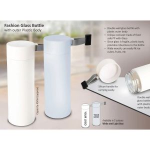 Fashion Glass Bottle With Outer Plastic Body