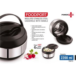 Foodport Insulated Stainless Steel casserole with handle 