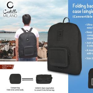 Folding backpack with hard case single shell