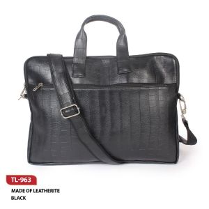 TL-963*Laptop Bag Leatherite (Croco Black )