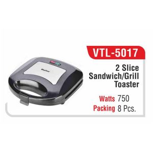 VTL5017*SANDWICH/GRILL TOASTER 2 SLICE BLACK STEEL