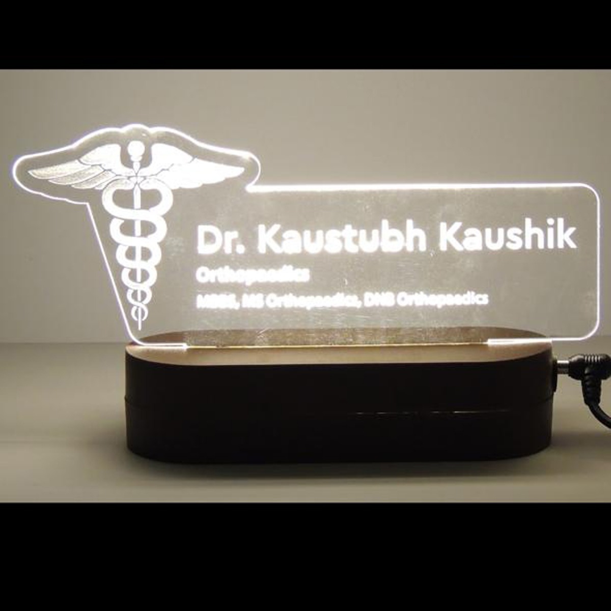 dr. table top name plate Adopter Light